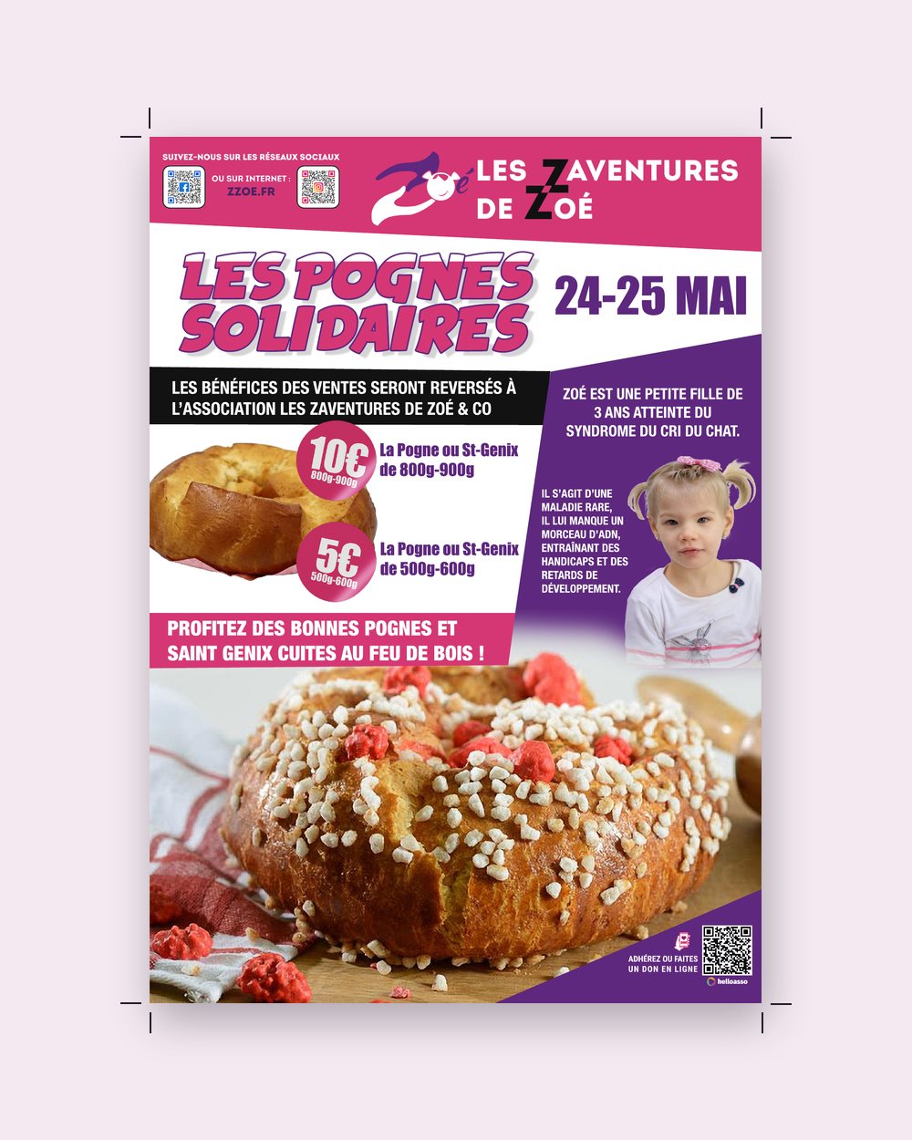 Affiche Les Pognes solidaires, vente de pognes au profit de l'association